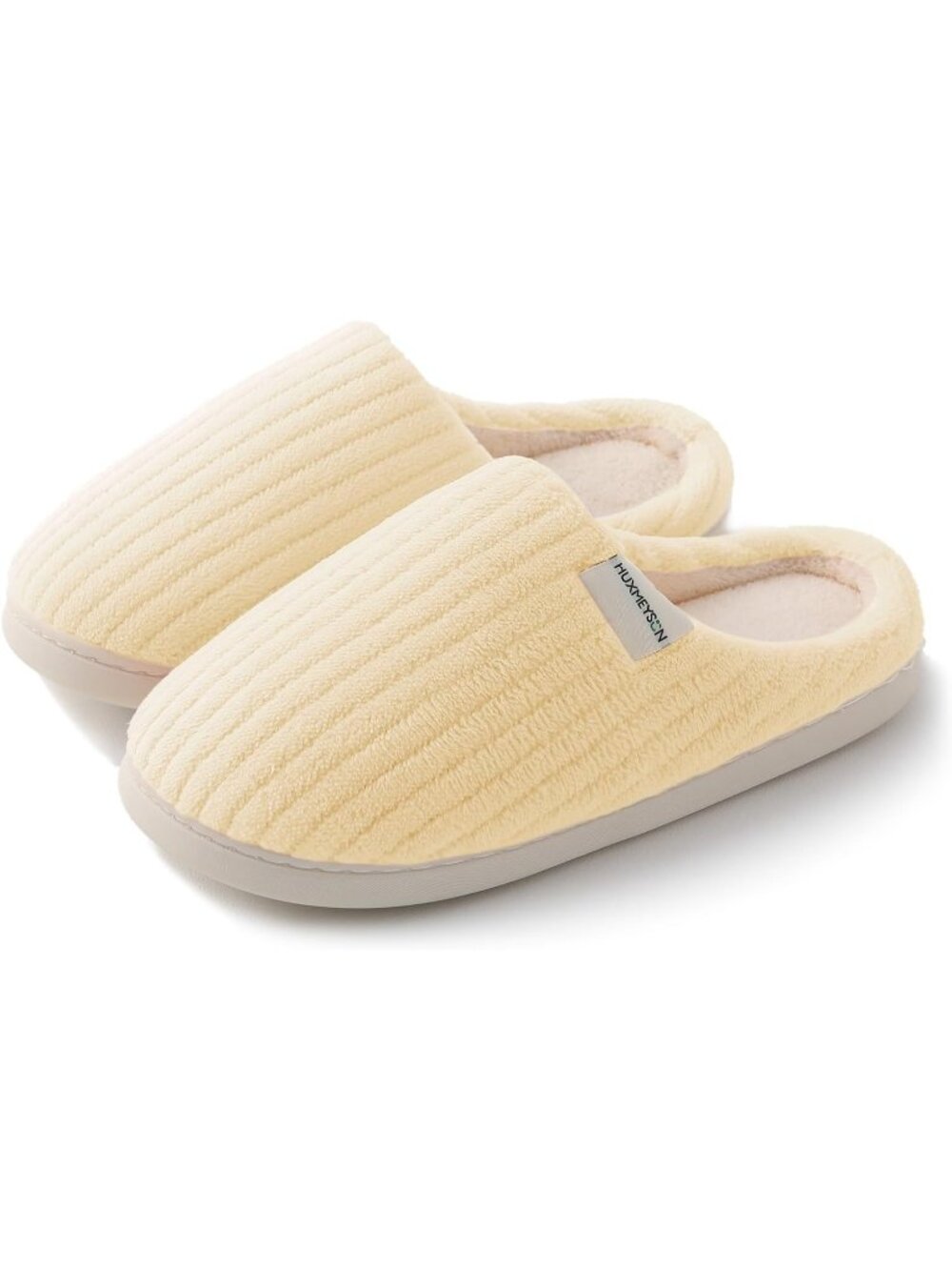Women's Yellow Warm Anti Skid Rubber Sole Memory Foam Comfy Indoor Slippers
